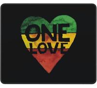 Mice Mat Music Reggae Heart Stitched Edges Gaming Mousepad Anti-Slip Rubber Base Desk Pad For Pc Office Work 25X30Cm