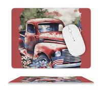 Mice Mat Patriotic Old Red Truck Comfortable Mouse Mat Wear Resistant Mouse Pad For Laptop Computer Work 25X30Cm