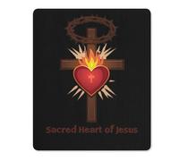 Mice Mat Sacred Heart Of Jesus Cross With Crown Of Thorns Comfortable Gaming Mousepad Wear Resistant Desk Pad For Work Pc Home 25X30Cm
