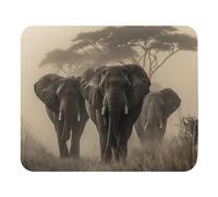 Mice Mat Three African Elephants Animal Rectangular Anti-Slip Rubber Base Mouse Pad Waterproof Desk Pad For Office Work Laptop 25X30Cm
