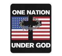 Mice Mat Vintage One Nation Under God American Flag Wear Resistant Gaming Mousepad Anti-Slip Rubber Base Desk Pad For Home Office Pc 25X30Cm