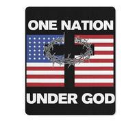 Mice Mat Vintage One Nation Under God American Flag Wear Resistant Gaming Mousepad Comfortable Desk Pad For Pc Computer Work 25X30Cm