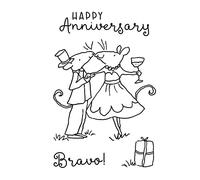 Mice Mouse Couple Dancing Shapes and Stamp Sets for Card Making DIY Scrapbooking Happy Anniversary Brave Alphabet Clear Seal Stamp for Paper Making Embossing Stencil Cutting Dies