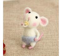Mice Needle Felting Starter Kit,Needle Felting Kit Beginner Felting Kits for Beginners,Unfinished Wool Felt Animal Kit Mice Needle Felting Starter Kit for Beginner DIY Craft (D)