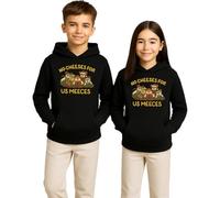 Mice | No Cheeses for us Meeces | Christmas X-Mas Children's Hoodie Pullover, black, 116
