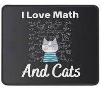 Mice Pad I Love Math and Cats Cute Kitty Cat Gaming Mouse Mat for Office