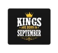 Mice Pad Kings Are Born In September Gliding Gaming Mouse Mat Wear Resistant Desk Mat For Pc Work Home 10X12In