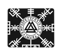 Mice Pad Viking Compass Symbol Runes With Stitched Edges Table Pad Modern Desk Mat For Pc Home Office 10X12In