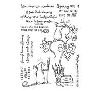 Mice Painting Flower Tree Dies and Stamp Sets for Card Making You're So Creative,Loving You is My Favorite Kind of Arti Words Clear Rubber Stamp for DIY Scrapbooking Paper Crafting Handmade Crafts