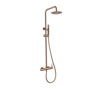 MICE Shower Column with Built-in Single Lever Stainless Steel Extra Flat Sprayer Copper Color Bathroom Taps Brushed Rose Gold