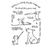 Mice Using Brush Painting Playing with Dog Just a Little Note Words Phrase Metal Cutting Dies and Stamps Sets for Card Making DIY Scrapbooking Paper Crafting Metal Die Cuts Match Rubber Clear Stamp