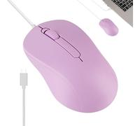 Mice Wired - USB Plug and Play Silent Computer Mouses | Ergonomic Anti Slip Design for Men Women Laptop Desktop Gamings School Home Accessories with Comfortable, Black Purple Pink 10.9x6.5x3.8cm