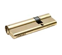 MICEL - 13091 - Safety Cylinder, European Profile, Double Clutch, with Long cam, Offset 30 x 70, Including Keys, Brass Finish, Gold, 100 x 17 x 33 mm