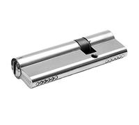 MICEL - 13096 - Safety Cylinder, European Profile, Double Clutch, with Long cam, Offset 40 x 80, Including Keys, Nickel Finish, Silver, 120 x 17 x 33 mm