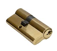 MICEL - 13105 - Security European Profile Double Clutch Long Cam, Off-Centered, 40 x 10, Includes Keys, Brass Finish, Gold, 50 x 17 x 33 mm