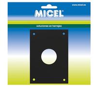MICEL - 92664 - Round Keyhole Plate for Lock, Protective Cover for Doors, Black Finish, Thickness 1 mm, 70 x 100 mm
