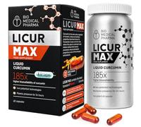 Micellar NovaSOL Curcumin Without Piperine - 60 Capsules | Liquid micellar shape with 185 times higher bioavailability than virgin curcumin powder; without black pepper