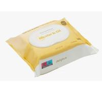 Micellar & Oil Makeup Remover Wipes with Chamomile Extract and Vitamin E, Face and Eye Cleansing Towelettes, Alcohol-free, Purple,pack of 5