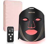 MICEYLIVE LED Face Mask with 3 Modes, Rechargeable Remote Control, LED Face Mask with Near Infrared with Travel Bag for Home and Travel, 400 LEDs