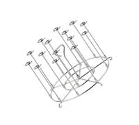 MICFENY 304 Stainless Steel Vertical Skewer Stand for Air Fryers Grilling Space Saving Grills Rack Kitchen Gadget