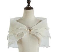 MICFENY Elegant Bridal Sheer Shawl 3-Layer Shoulder Wrap Lightweight Bridal Shrug Tops for Wedding Dress Arm Coverage Up