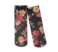 MICFENY Stylish Flower Animal Patterned Short Ankle Socks for Women High Stretch Nylon Fabric Thin Silk Hosiery Animal Socks