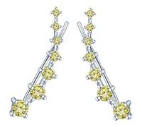 MICGIGI Women's 925 Sterling Silver Stud Earrings Seven Stars Cubic Zirconia Earrings Ear Clip Earrings