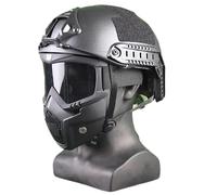 MICH Airsoft Helmet and Mask Set,Airsoft Maskwith Detachable Anti-Fog Goggles Protective Full Face Tactical Mask for CS Airsoft Shooting Halloween Cosplay Cycling Party
