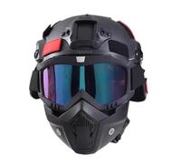 MICH Airsoft Helmet MaskSet, with Detachable Anti-Fog Goggles Protective Full Face Tactical Mask for CS Shooting Halloween Cosplay Cycling Party