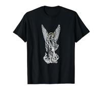 Michael Archangel, Christianity Angel Value Graphic T-Shirt, Men, Black, S