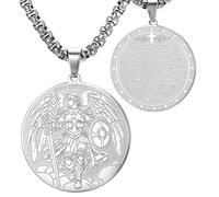 Michael Archangel Necklace - Saint Michael Locket, medium, Stainless Steel, No Gemstone