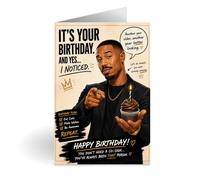 Michael B Jordan Inspired Birthday Cards A5 with Envelopes - For Creed, Black Panther & Action Fans