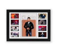 Michael Bublé Signed Poster Print - Limited Edition Autograph Fan Gift - Collectible Memorabilia Wall Art Merchandise - Modern Crooner King of Christmas (A4 Framed)