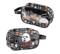 Michael Clear Makeup Bag Horror Movie Lover Gift Horror Night Gift Killing It PU Leather Cosmetic Bag with Handle (Killing It PU)