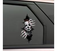 Michael Crack Stickers, Double-Sided 3D Horror Movies Characters Peeking Car Decal for Bumper Window Halloween Vehicle Decoration (Michael)