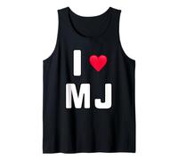 Michael Fan - I Love MJ with red Heart Tank Top