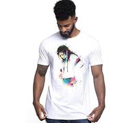 Michael Jackson Art. Color 18-20-49 Men's Fashion 100% Combed Cotton, White, L