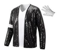 Michael Jackson Billie Jean Jacket Michael Jackson Dance Top Costume - Black - M