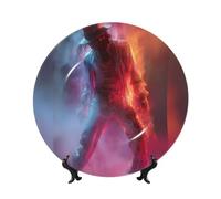 Michael Jackson Bone China Decorative Plate with Stand and Hook Ceramic Dinner Plates Art Porcelain Plate for Home Office Wall Decor Collections 10in