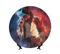Michael Jackson Bone China Decorative Plate with Stand and Hook Ceramic Dinner Plates Art Porcelain Plate for Home Office Wall Decor Collections 6in
