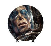Michael Jackson Bone China Decorative Plate with Stand and Hook Ceramic Dinner Plates Art Porcelain Plate for Home Office Wall Decor Collections 7in
