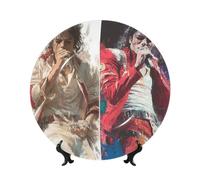 Michael Jackson Bone China Decorative Plate with Stand and Hook Ceramic Dinner Plates Art Porcelain Plate for Home Office Wall Decor Collections 7in