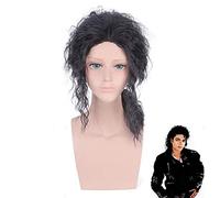 Michael Jackson Long Black Curly Cosplay Wig Costume Hair MJ High Quality Role Play Synthetic Hair Wigs