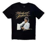 Michael Jackson Mens T-Shirt Thriller White Suit Black (XL)