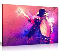 Michael Jackson Poster Canvas Wall Art, Colour Splash, Framed 12x8in | Ready to Hang Music Poster for Bedroom, Living Room; Wall Prints, Canvas Prints by Panther Print, Lightweight Pine Frame