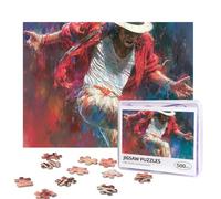 Michael Jackson Puzzles 500 Pieces Personalized Jigsaw Puzzles Photos Puzzle with Storage Bag Challenging Picture Puzzle for Adults Home Decor Wedding (52x38 CM)