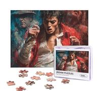 Michael Jackson Puzzles 500 Pieces Personalized Jigsaw Puzzles Photos Puzzle with Storage Bag Challenging Picture Puzzle for Adults Home Decor Wedding (52x38 CM)