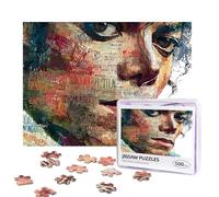 Michael Jackson Puzzles 500 Pieces Personalized Jigsaw Puzzles Photos Puzzle with Storage Bag Challenging Picture Puzzle for Adults Home Decor Wedding (52x38 CM)