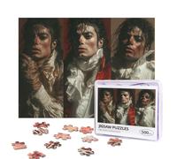 Michael Jackson Puzzles 500 Pieces Personalized Jigsaw Puzzles Photos Puzzle with Storage Bag Challenging Picture Puzzle for Adults Home Decor Wedding (52x38 CM)