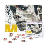 Michael Jackson Puzzles 500 Pieces Personalized Jigsaw Puzzles Photos Puzzle with Storage Bag Challenging Picture Puzzle for Adults Home Decor Wedding (52x38 CM)